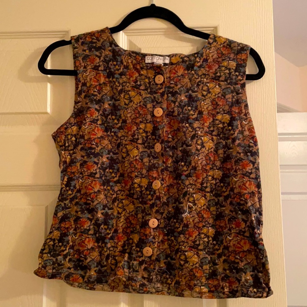 Cotton on brown button up